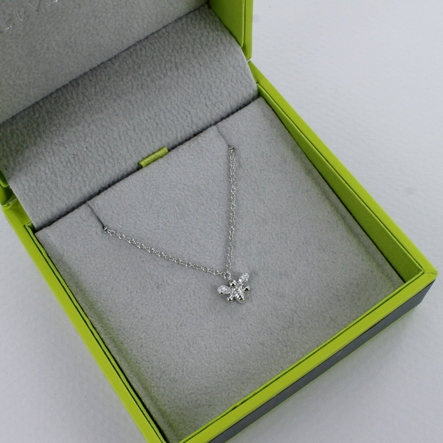 14K Solid Gold and Diamond Bee Necklace - Reeves & Reeves