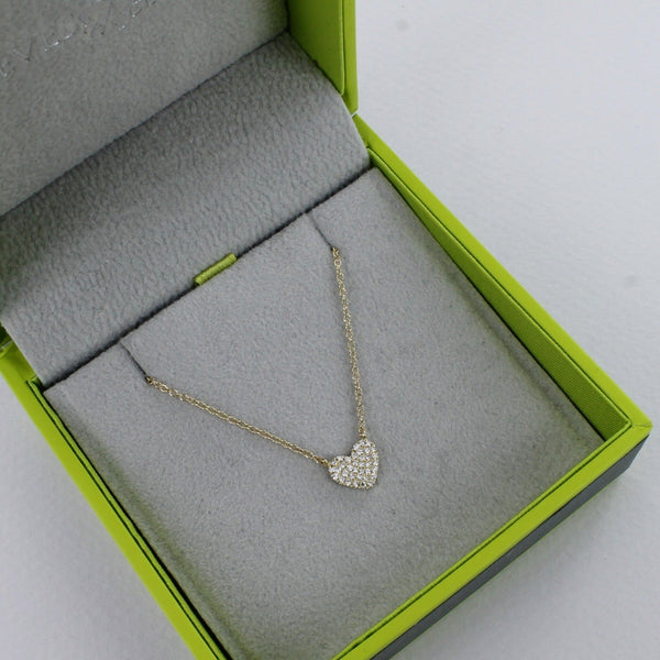 14K Solid Gold and Diamond Heart Necklace - Reeves & Reeves