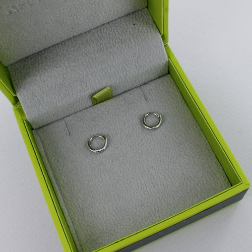 14K Solid Gold and Diamond Huggie Sleeper Earrings - Reeves & Reeves