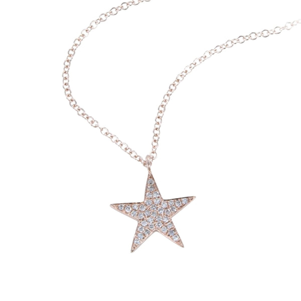 14K Solid Gold and Diamond Star Necklace - Reeves & Reeves