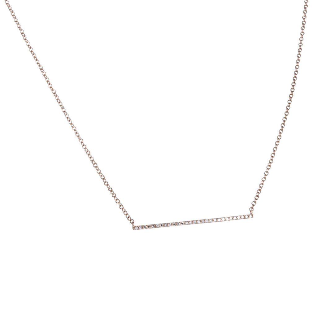 14K Solid Gold and Diamond Trapeze Necklace - Reeves & Reeves