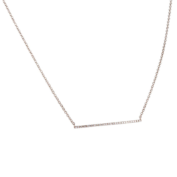 14K Solid Gold and Diamond Trapeze Necklace - Reeves & Reeves