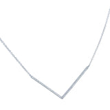 14K Solid White Gold Diamond Arrow Necklace - Reeves & Reeves