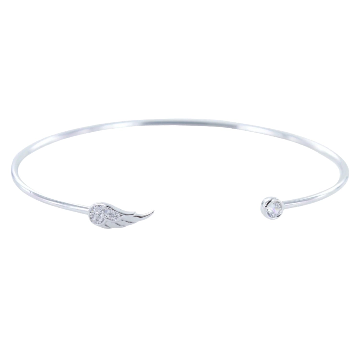 Angel Wing Pavé Cuff Sterling Silver Bracelet - Reeves & Reeves