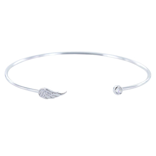 Angel Wing Pavé Cuff Sterling Silver Bracelet - Reeves & Reeves