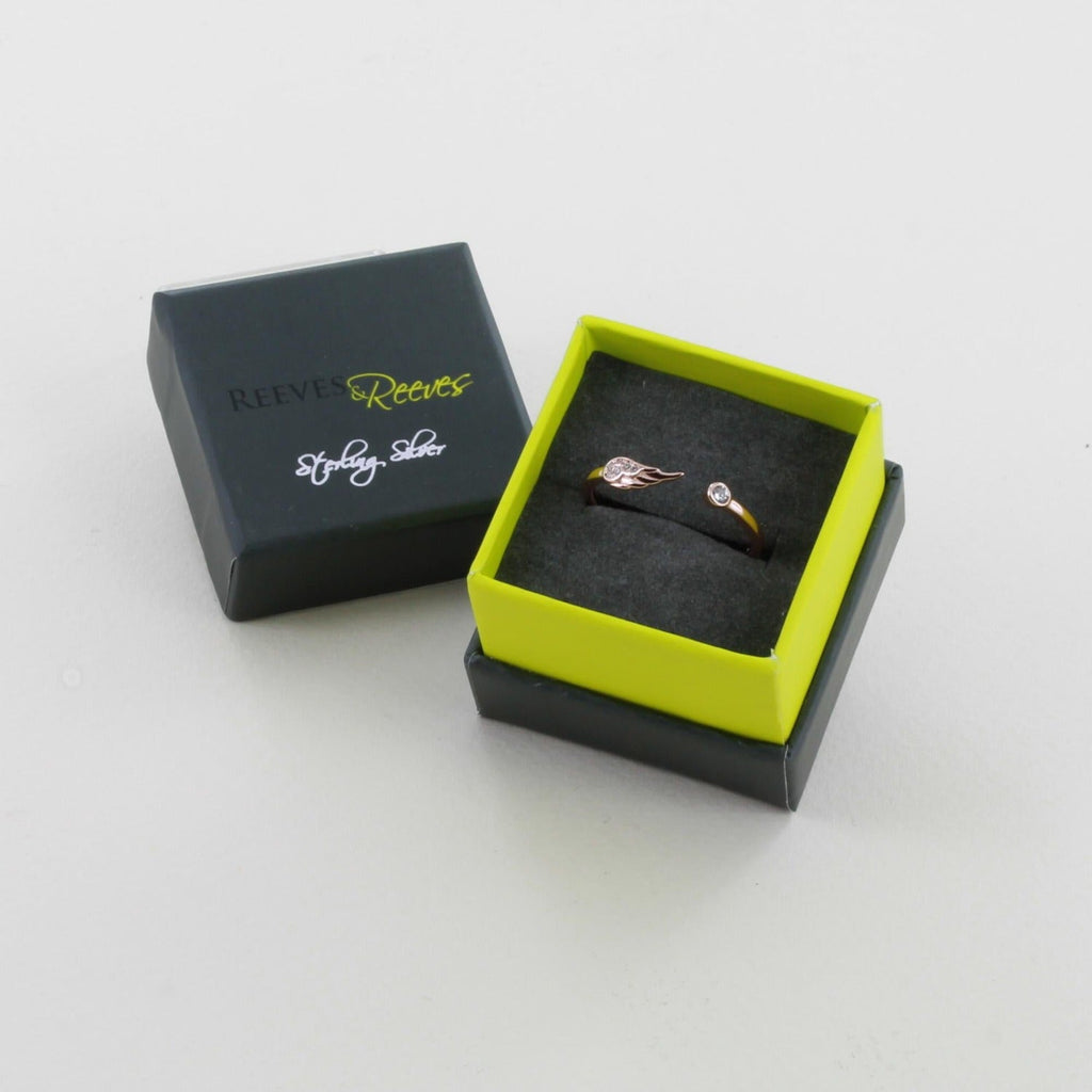 Angel Wing Pavé Sterling Silver Ring - Reeves & Reeves