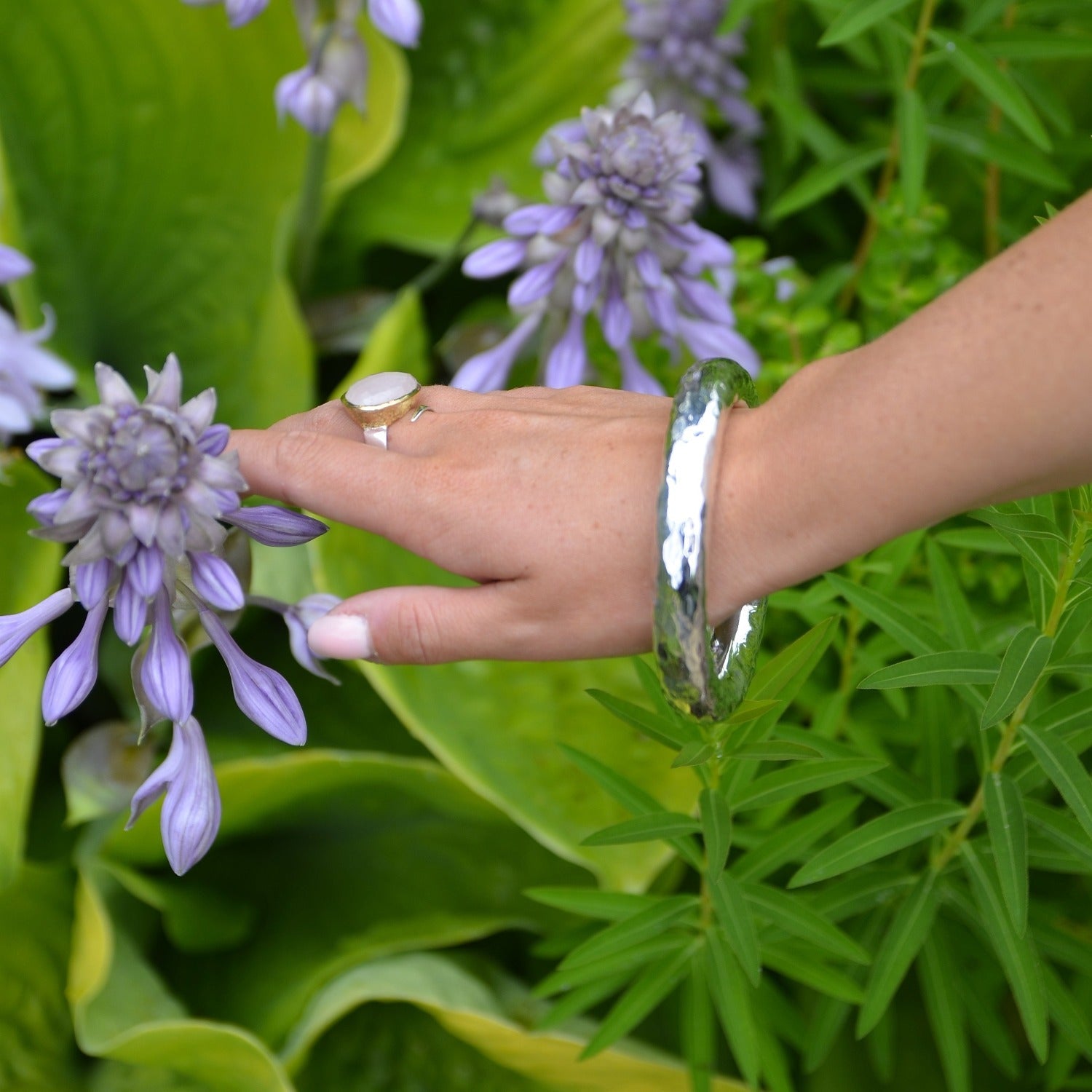 Beautiful Bangle Large in Sterling Silver - Reeves & Reeves