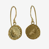 Bee Coin Sterling Silver Drop Earrings - Reeves & Reeves