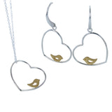 Bird In a Heart Necklace - Reeves & Reeves