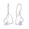 Butterfly in Heart Sterling Silver Drop Earrings - Reeves & Reeves