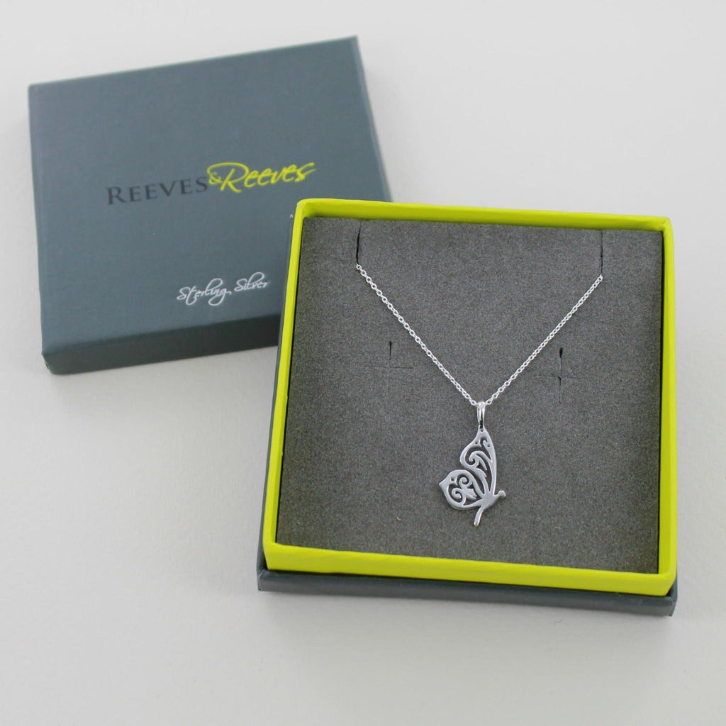 Butterfly Necklace in Sterling Silver - Reeves & Reeves