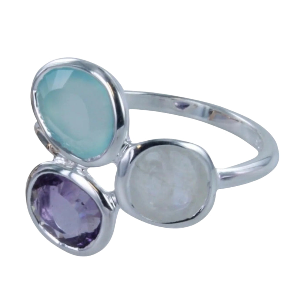 Candy Sterling Silver and Semi-Precious Stone Adjustable Ring - Reeves & Reeves