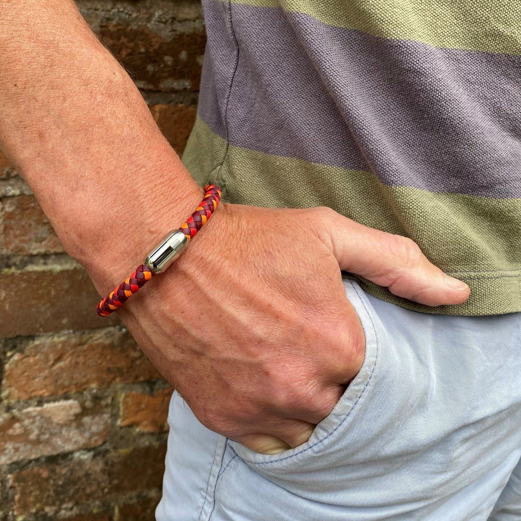 Casino Leather and Stainless Steel Bracelet - Reeves & Reeves