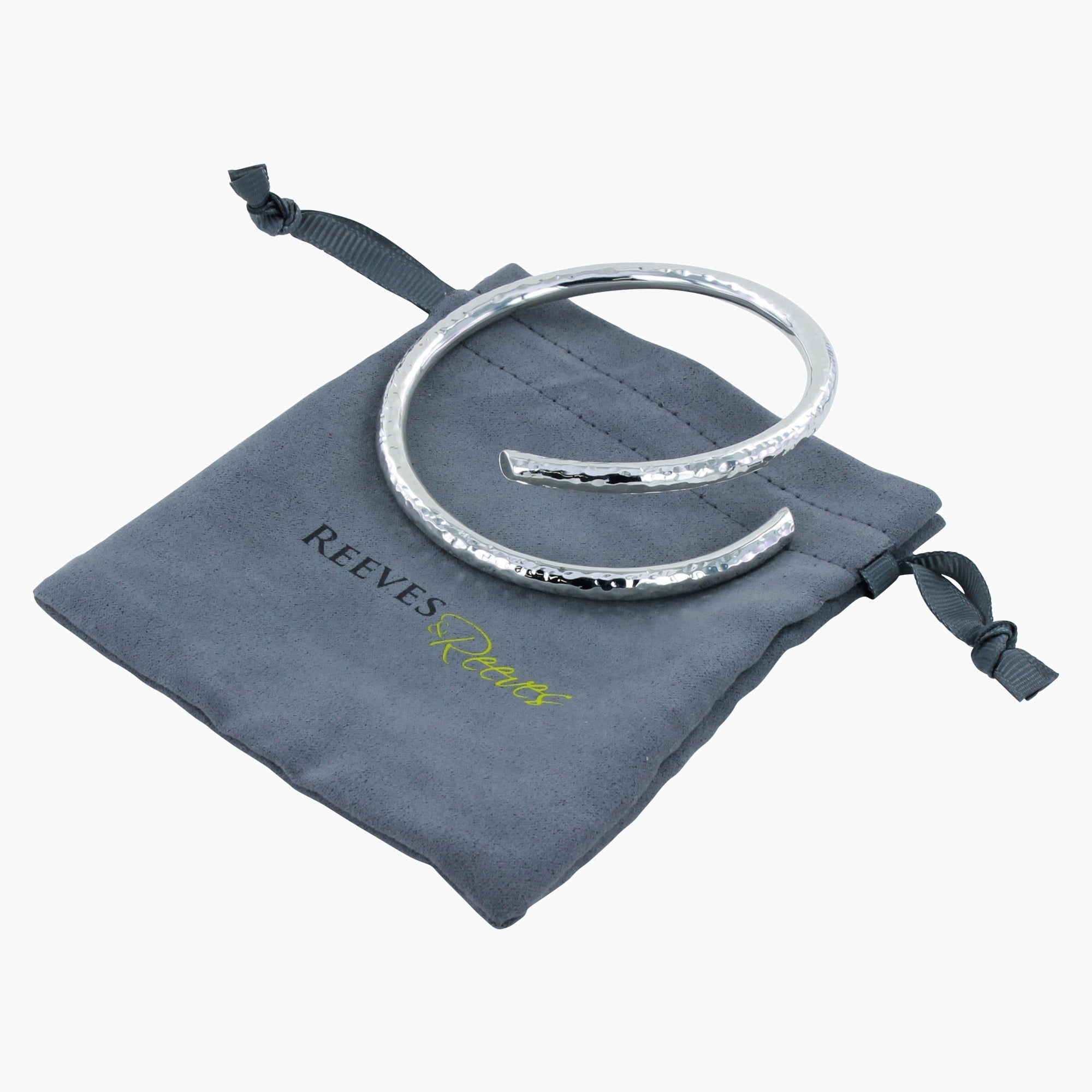 Chunky Sterling Silver Skelter Bangle - Reeves & Reeves