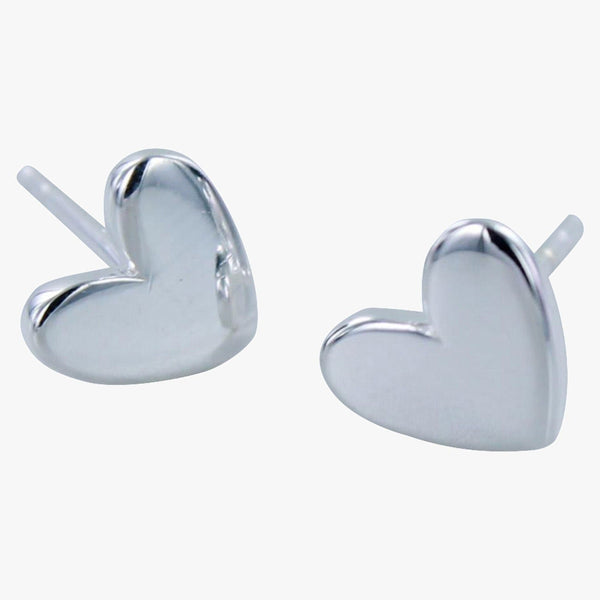 Classic Heart Sterling Silver Stud Earrings - Reeves & Reeves