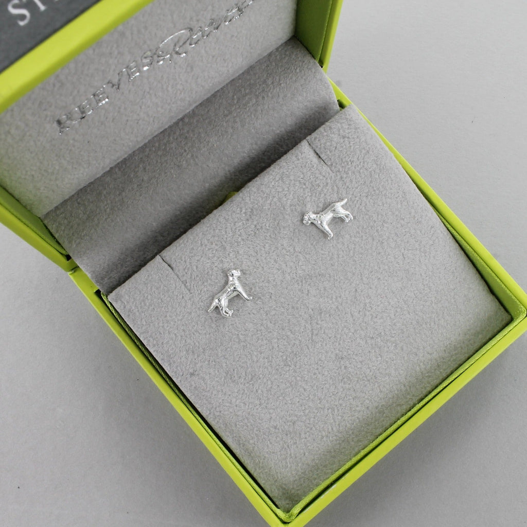 Classic Labrador Silver Stud Earrings - Reeves & Reeves