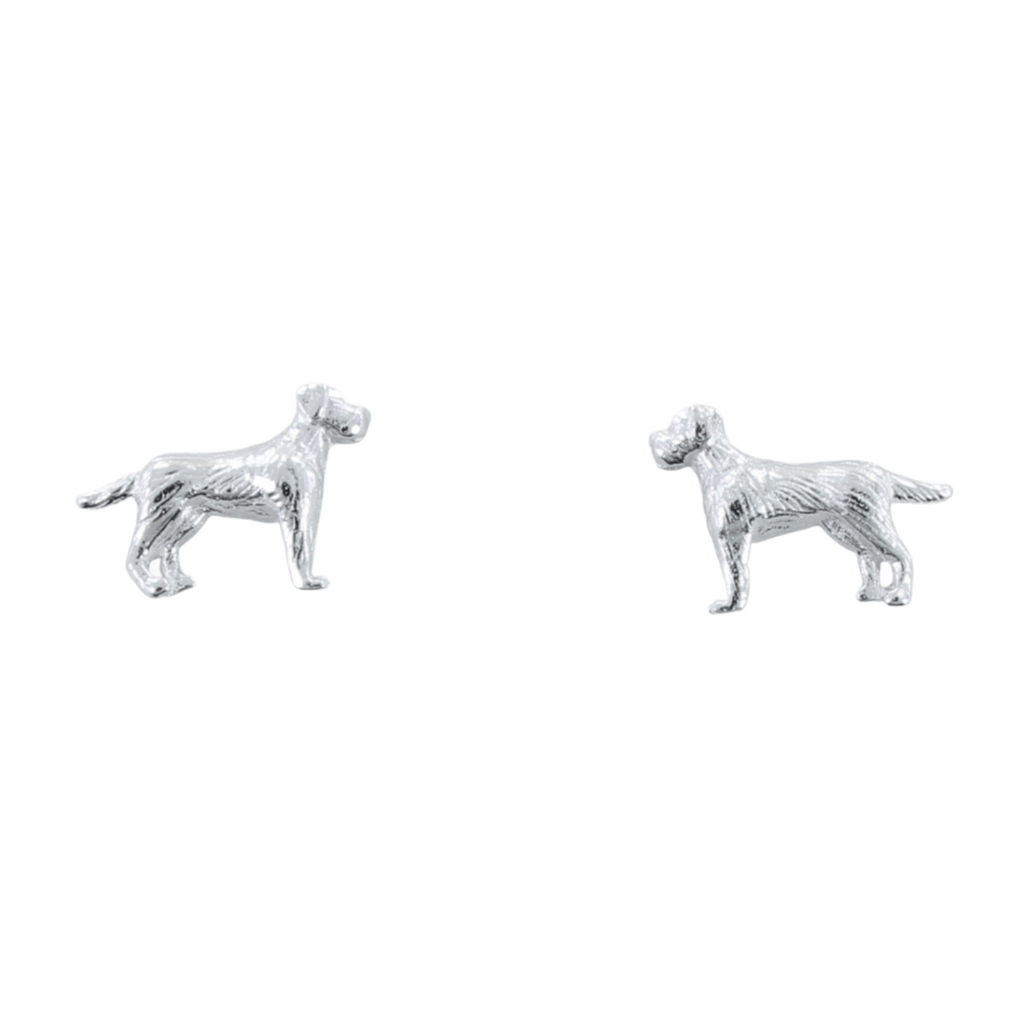 Classic Labrador Silver Stud Earrings - Reeves & Reeves