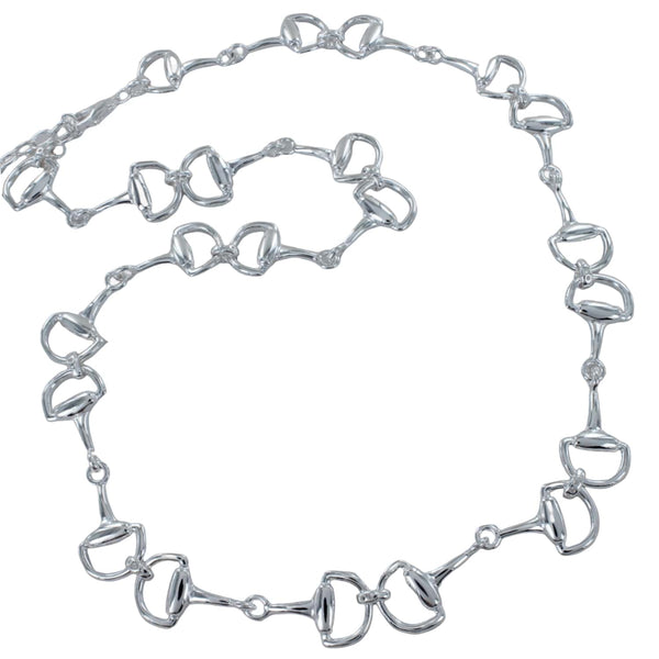 Classic Large Sterling Silver Snaffle Necklace - Reeves & Reeves
