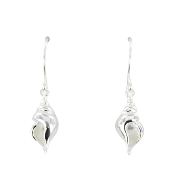 Conch Shell Sterling Silver Drop Earrings - Reeves & Reeves
