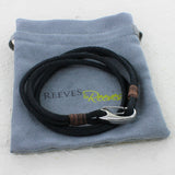 "Cowboy" Suede and Leather Double Wrap Bracelet - Reeves & Reeves