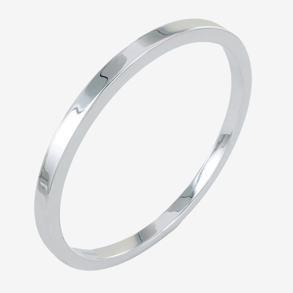 Cube Sterling Silver Shine Bangle - Reeves & Reeves