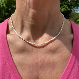 Dainty White Natural Pearl Necklace - Reeves & Reeves