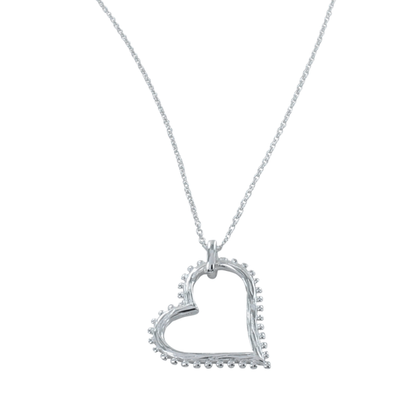 Dotty Design Sterling Silver Heart Necklace - Reeves & Reeves