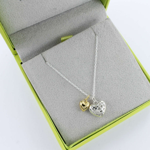 Double Heart Charm Necklace - Reeves & Reeves
