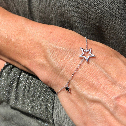 Duet Star Sterling Silver Adjustable Bracelet - Reeves & Reeves