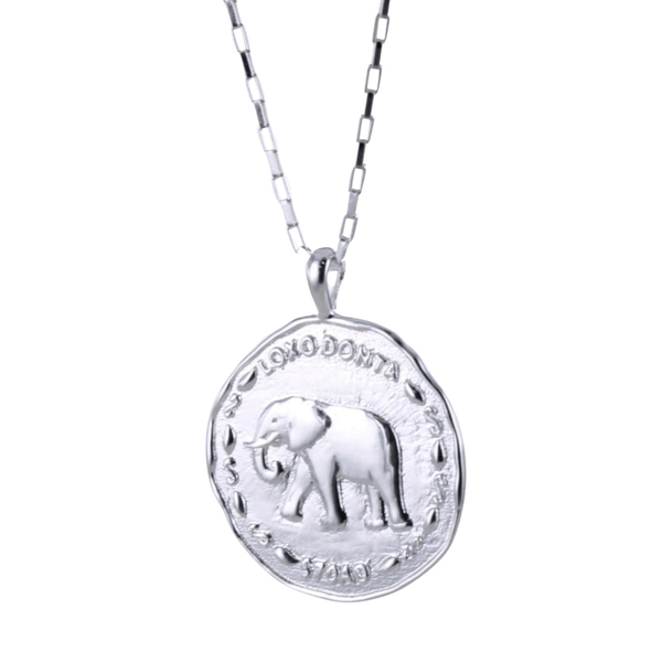 Elephant Coin Sterling Silver Necklace - Reeves & Reeves
