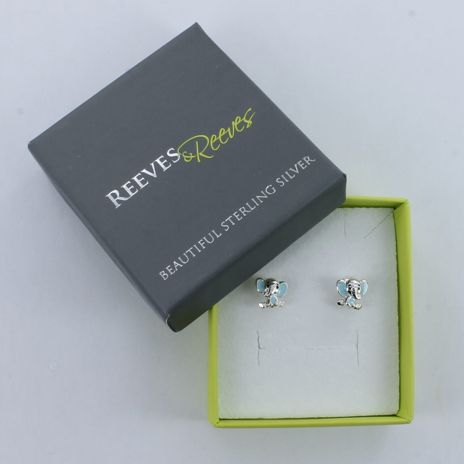 Enamel Elephant Stud Earrings - Reeves & Reeves