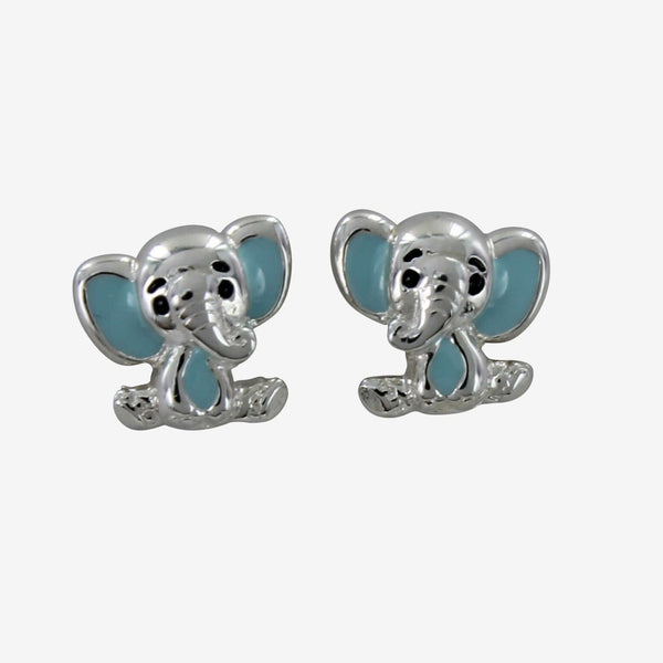 Enamel Elephant Stud Earrings - Reeves & Reeves