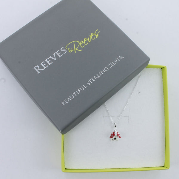 Enamel Ladybird Necklace | Sterling Silver | Reeves & Reeves