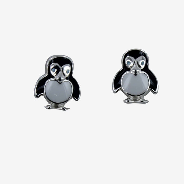Enamel Penguin Stud Earrings - Reeves & Reeves
