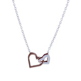 Entwined Hearts Sterling Silver and Rose Gold Plated Necklace - Reeves & Reeves