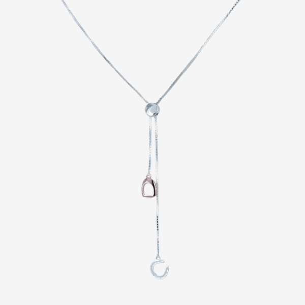 Falling Horseshoe and Stirrup Sterling Silver Necklace - Reeves & Reeves