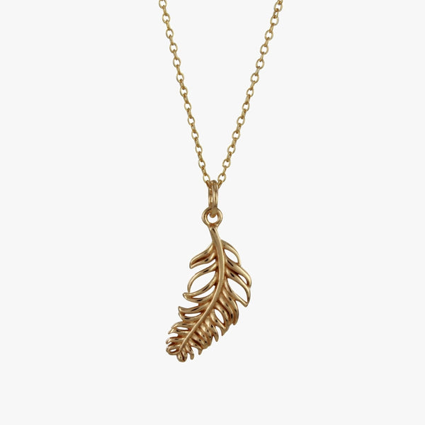 Feather Drop Necklace in Sterling Silver - Reeves & Reeves