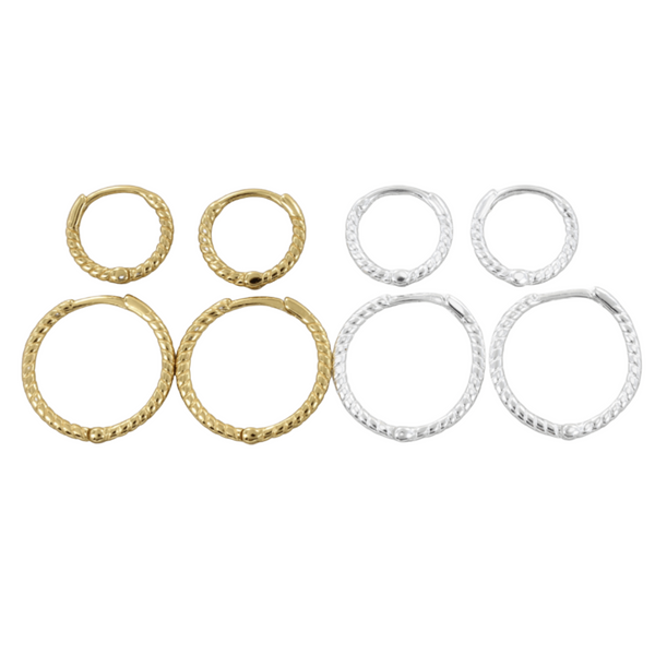18k Gold & Sterling Silver Hoop Earrings | Reeves & Reeves
