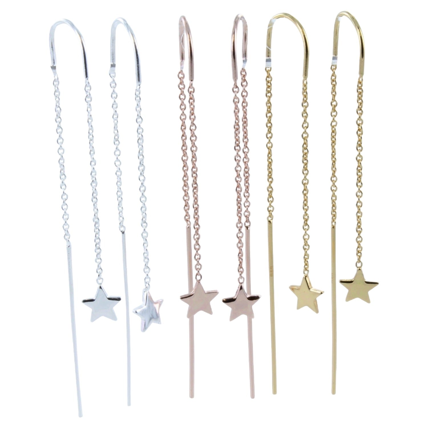 Fine Sterling Silver Star Drop Earring - Reeves & Reeves