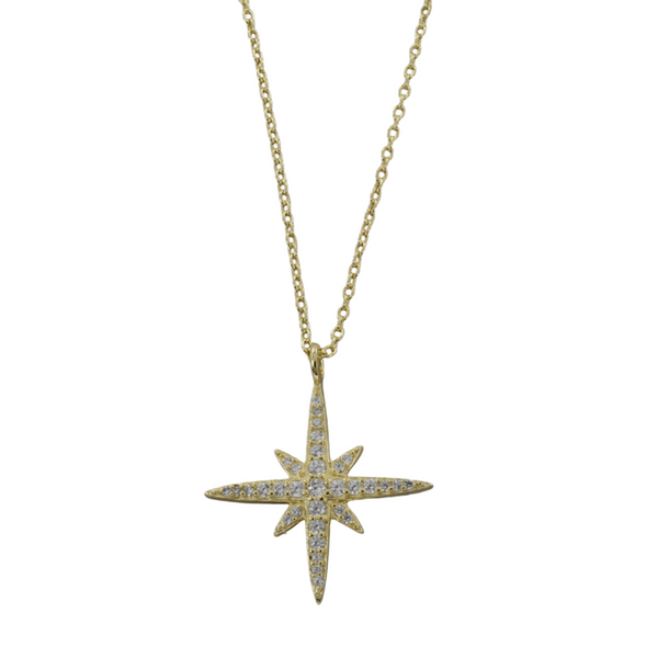 Follow that Star Sterling Silver and Pavé Necklace - Reeves & Reeves