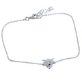 Silver Highland Cow chain bracelet with a lobster clasp and adjustable feature.