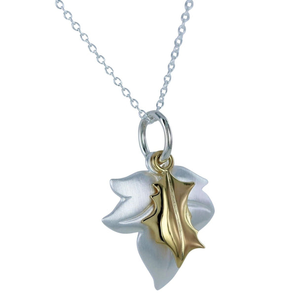 Holly and The Ivy Sterling Silver and Gold Plate Necklace - Reeves & Reeves