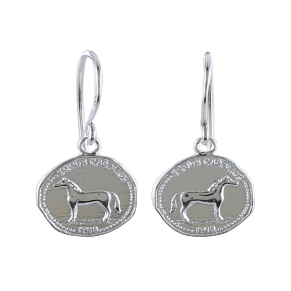 Horse Coin Sterling Silver Drop Earrings - Reeves & Reeves