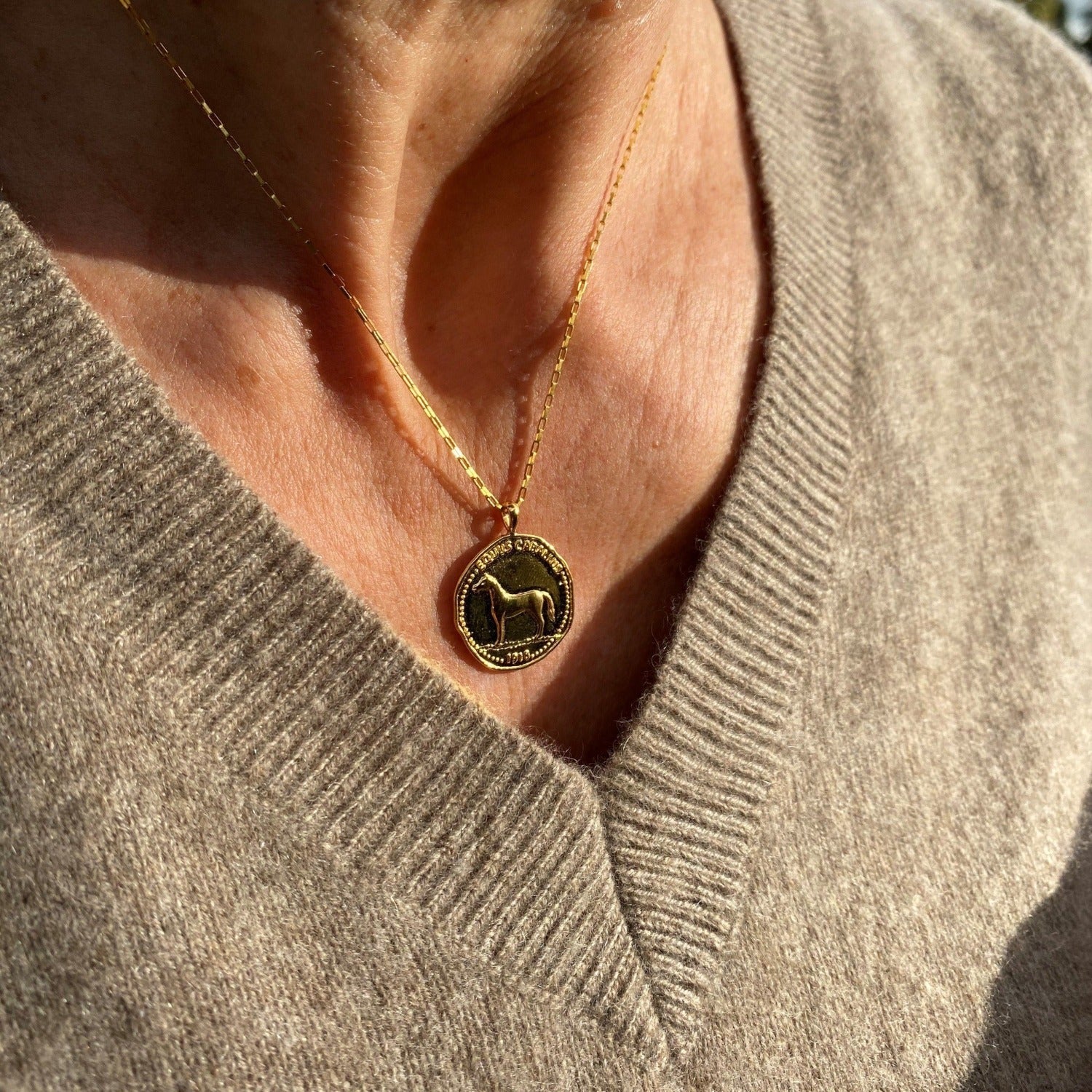 Horse Coin Sterling Silver Necklace - Reeves & Reeves