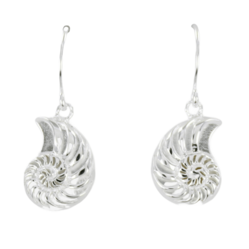 Jurassic Ammonite Drop Earrings Sterling Silver Reeves Reeves