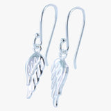 Large Angel Wings Sterling Silver Hook Earrings - Reeves & Reeves