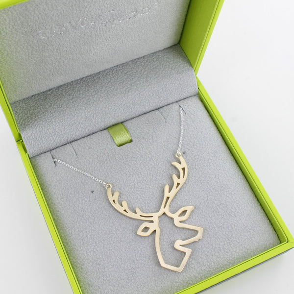 Large Golden Stag Necklace - Reeves & Reeves