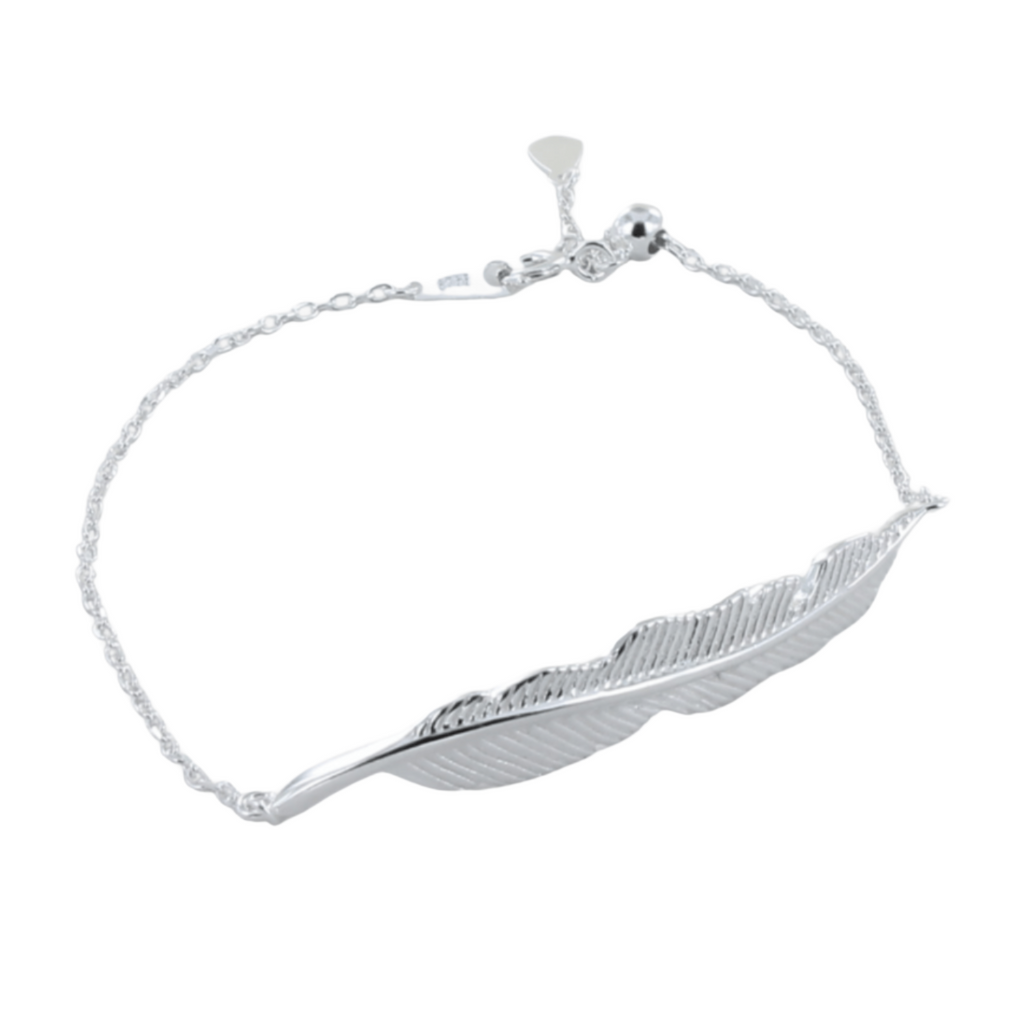 Sterling silver online feather bracelet