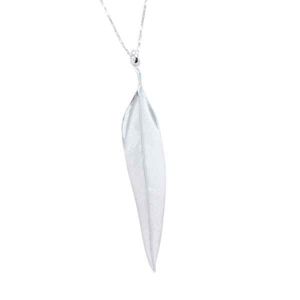 Linear Leaf Sterling Silver Necklace - Reeves & Reeves