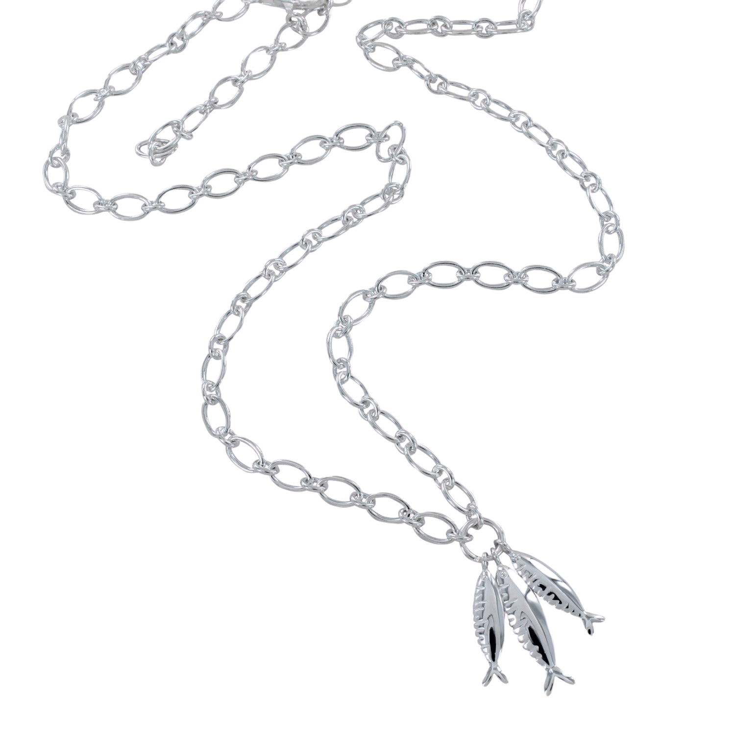 Little Fishes Sterling Silver Necklace - Reeves & Reeves
